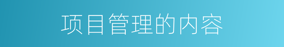 项目管理的内容的同义词