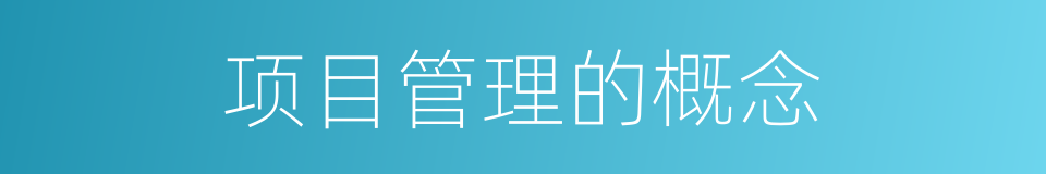 项目管理的概念的同义词
