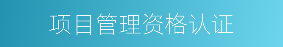 项目管理资格认证的同义词