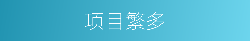项目繁多的同义词