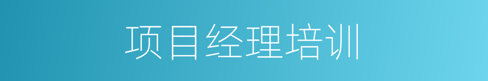 项目经理培训的同义词