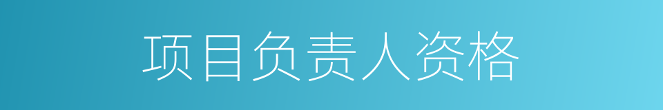 项目负责人资格的同义词