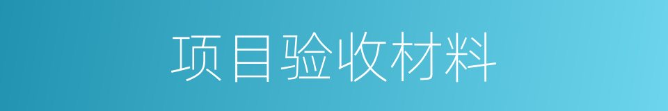 项目验收材料的同义词
