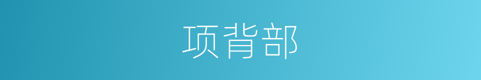 项背部的同义词