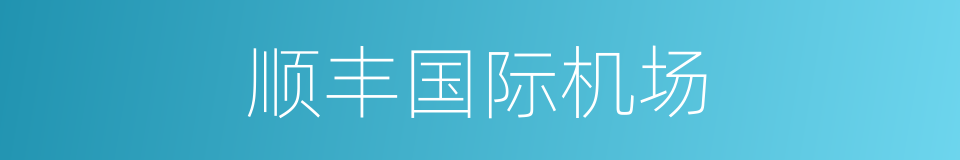 顺丰国际机场的同义词