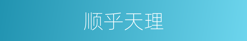 顺乎天理的同义词