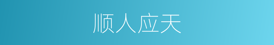 顺人应天的意思