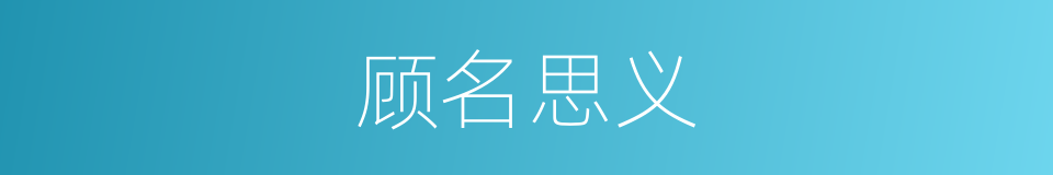 顾名思义的意思