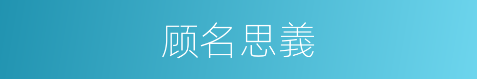 顾名思義的意思