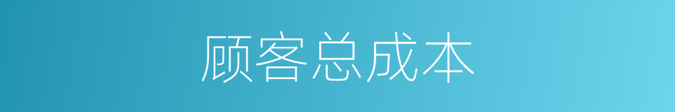 顾客总成本的同义词