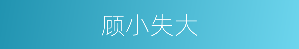 顾小失大的意思