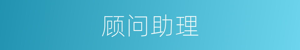 顾问助理的同义词