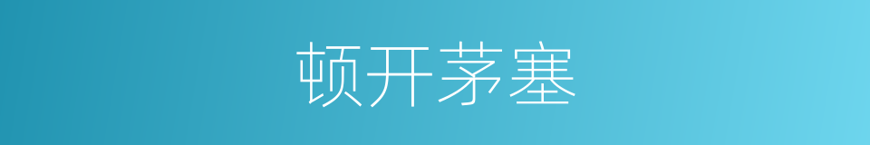 顿开茅塞的意思