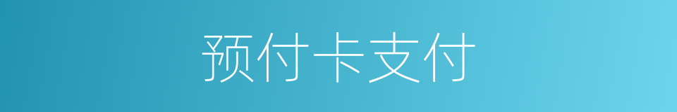 预付卡支付的同义词