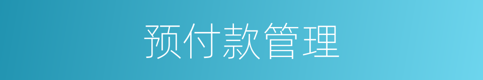 预付款管理的同义词