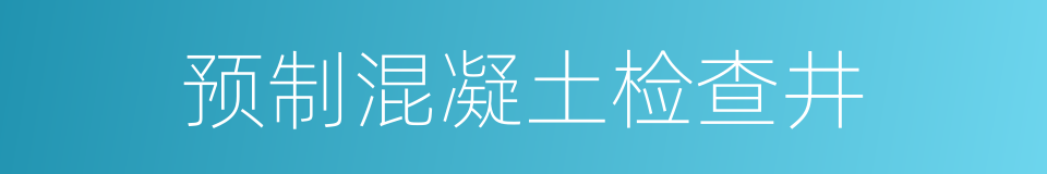 预制混凝土检查井的同义词