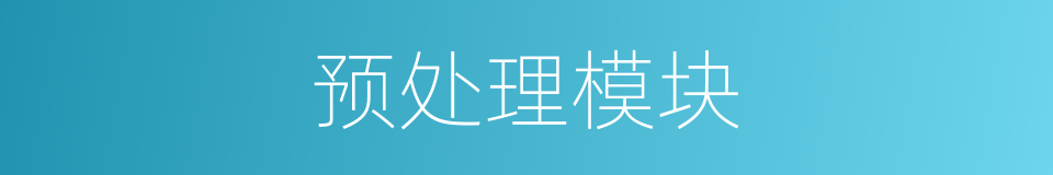 预处理模块的同义词