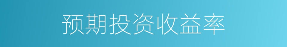 预期投资收益率的同义词