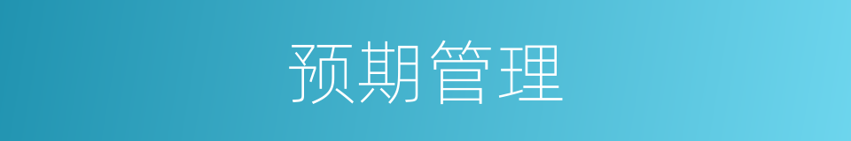 预期管理的同义词