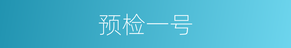 预检一号的同义词