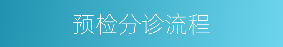 预检分诊流程的同义词