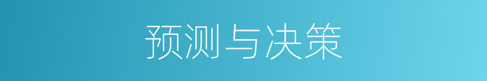 预测与决策的同义词