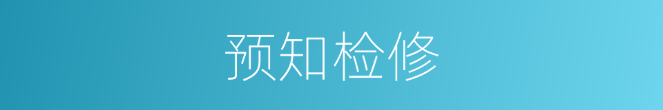 预知检修的同义词