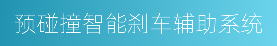 预碰撞智能刹车辅助系统的同义词