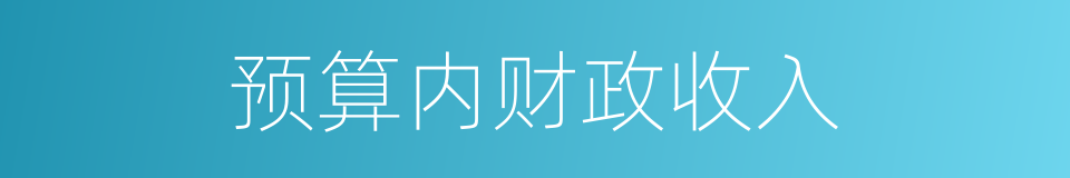 预算内财政收入的同义词