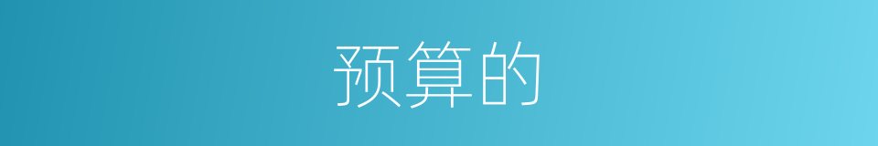 预算的的同义词