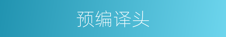 预编译头的同义词