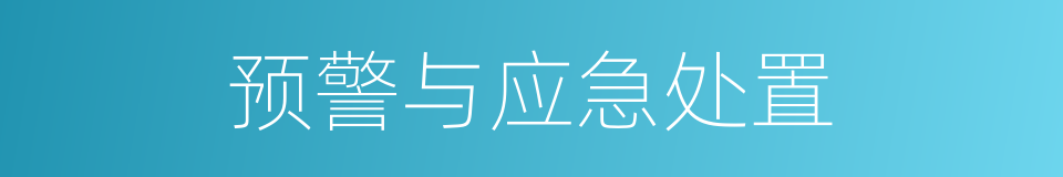 预警与应急处置的同义词