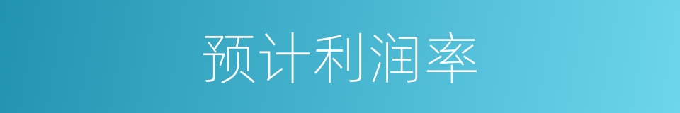 预计利润率的同义词