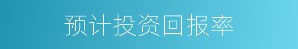 预计投资回报率的同义词