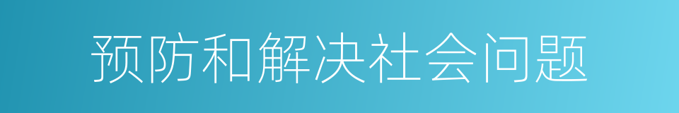 预防和解决社会问题的同义词