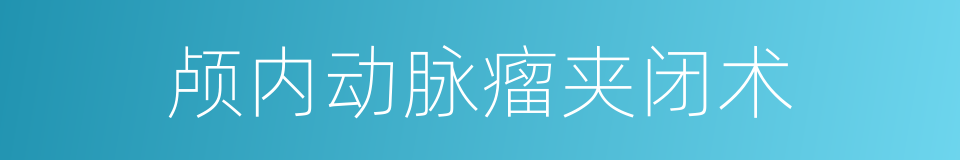 颅内动脉瘤夹闭术的同义词