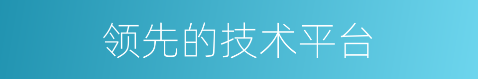 领先的技术平台的同义词