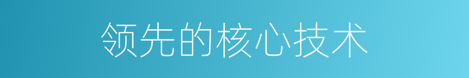 领先的核心技术的同义词