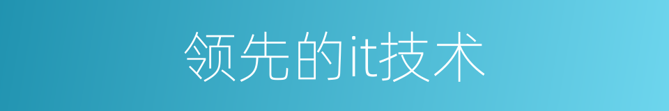 领先的it技术的同义词