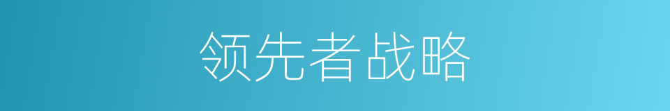 领先者战略的同义词