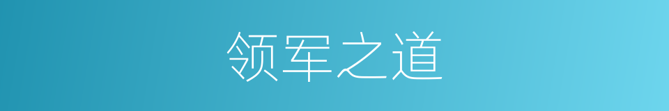领军之道的同义词