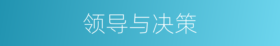 领导与决策的同义词