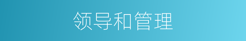 领导和管理的同义词