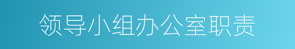 领导小组办公室职责的同义词