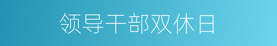 领导干部双休日的同义词