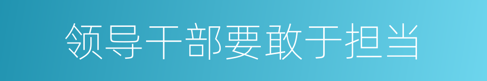 领导干部要敢于担当的同义词