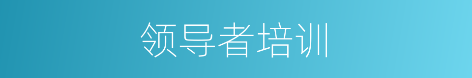 领导者培训的同义词