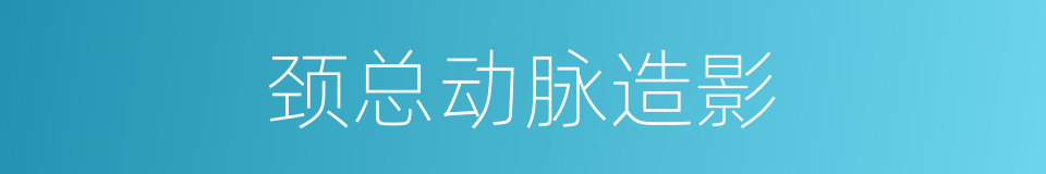 颈总动脉造影的同义词