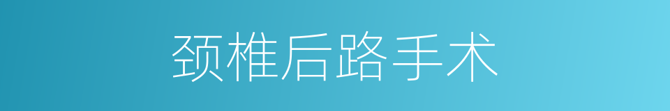 颈椎后路手术的同义词