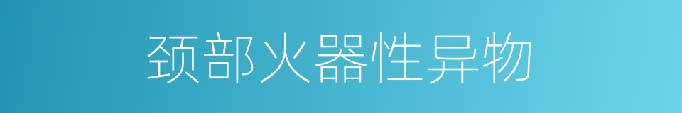 颈部火器性异物的同义词